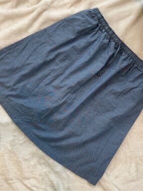 Casual Blue A-Line Elastic-Waist Skirt
